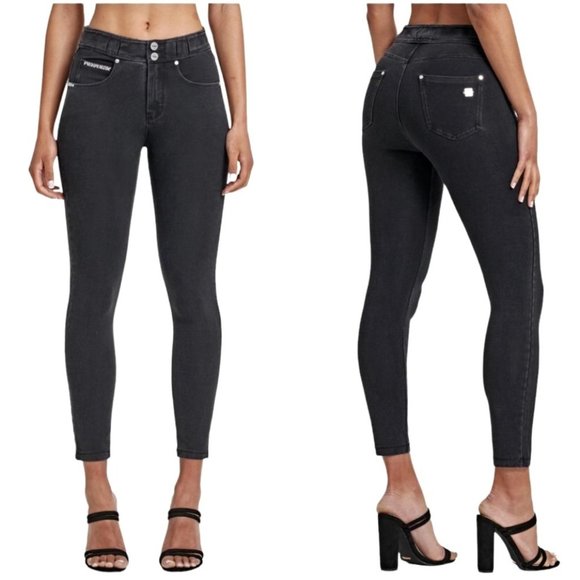 Freddy Denim - Freddy Black N.O.W Denim High Waisted Skinny Cropped Jeans Size 4